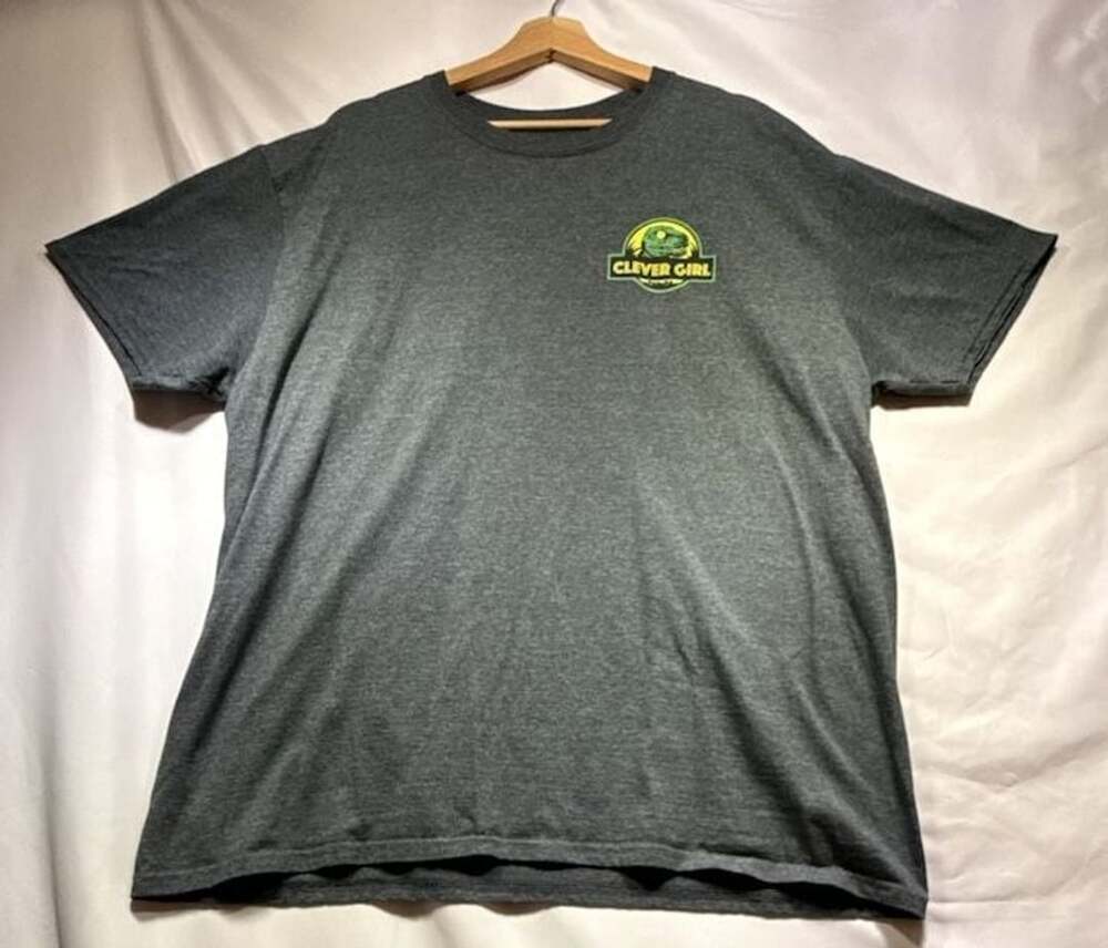 Funko Pop! Tees Jurassic Park Clever Girl Graphic T-Shirt Heather Charcoal 2XL